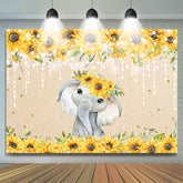Sonnenblume Elefant Gold Funkeln Beleuchtung babydusche Hintergrund